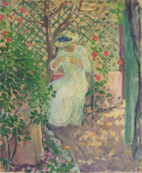 Marthe Lebasque In The Garden by Henri Lebasque