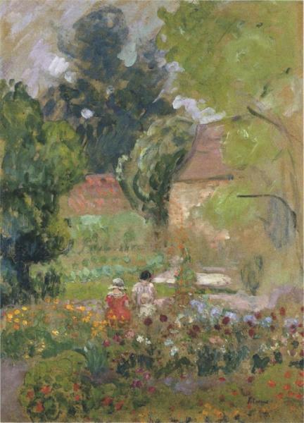 Mathe And Nono In The Garden by Henri Lebasque