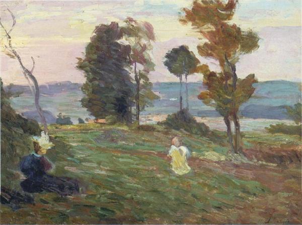 Mother And Child In The Fields by Henri Lebasque