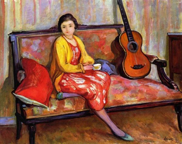 Nono And A Guitar by Henri Lebasque