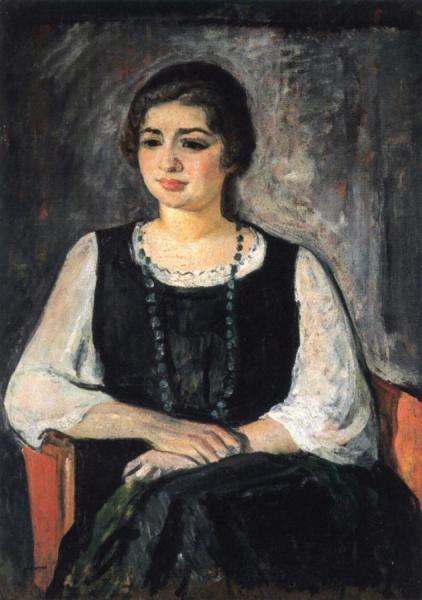 Nono In A Green Necklace by Henri Lebasque