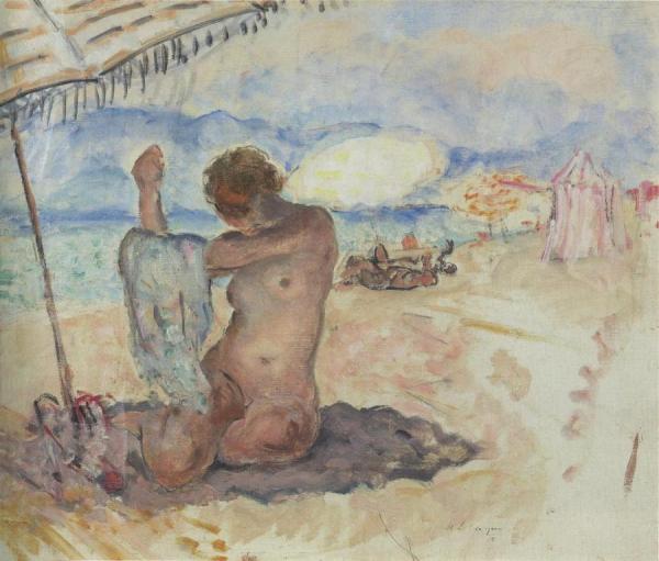 Nude On The Beach by Henri Lebasque