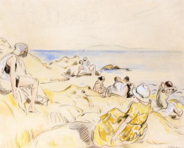On The Beach by Henri Lebasque