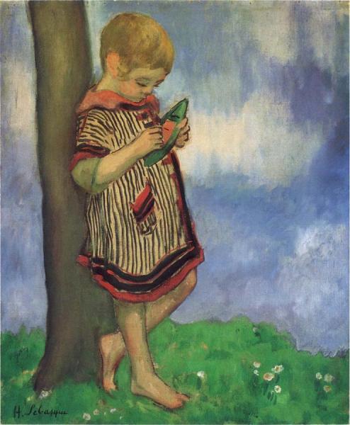 Pierre Labasque With A Small Boat by Henri Lebasque Oil Painting Reproductions