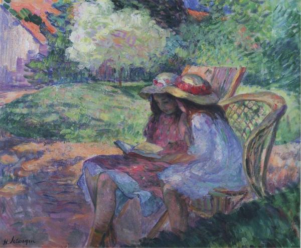 Reading In The Park by Henri Lebasque