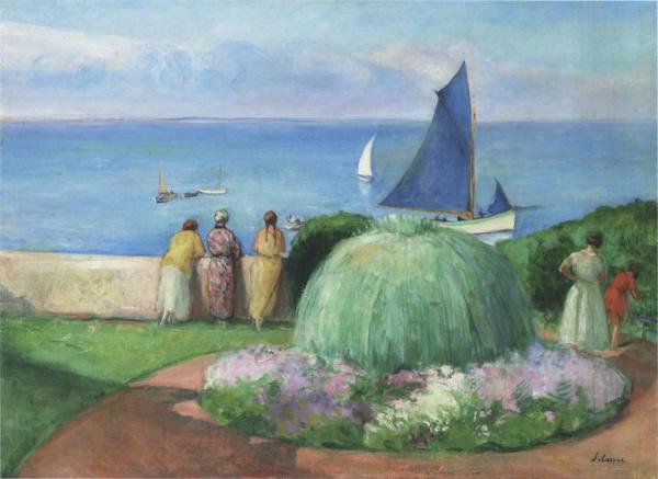 The Blue Sail At Prefailles by Henri Lebasque