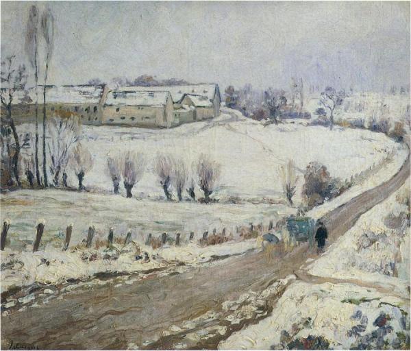 The Farm At Lagny In Winter by Henri Lebasque