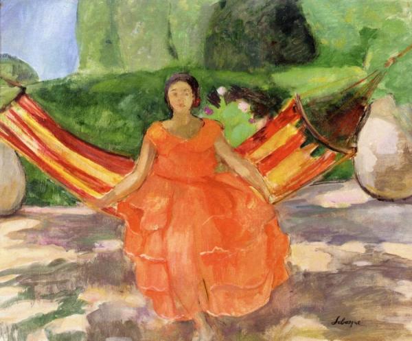The Pink Dress by Henri Lebasque