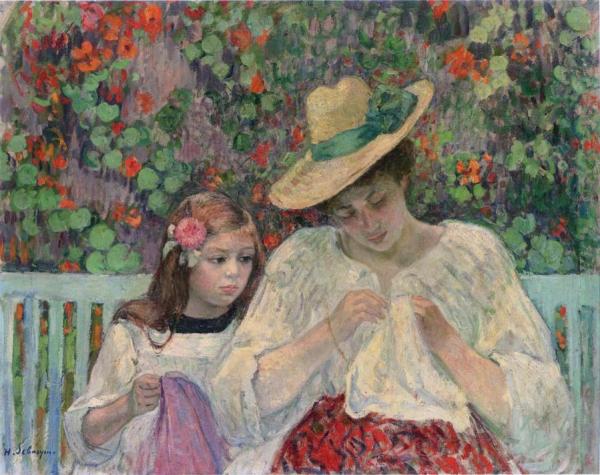 The Sewing Lesson by Henri Lebasque