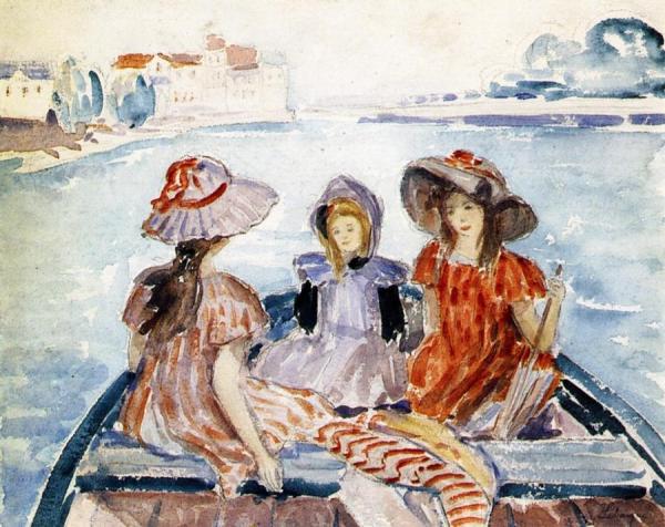 Three Girls In A Boat (study) by Henri Lebasque