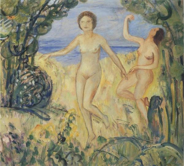 Two Bathers By The Beach by Henri Lebasque