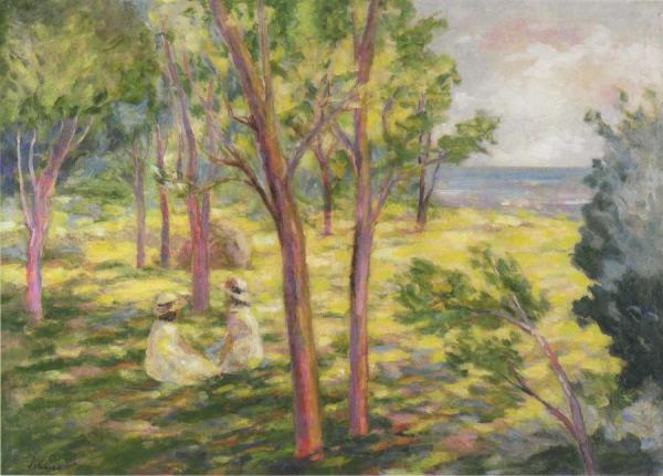 Two Girls In A Landscape by Henri Lebasque