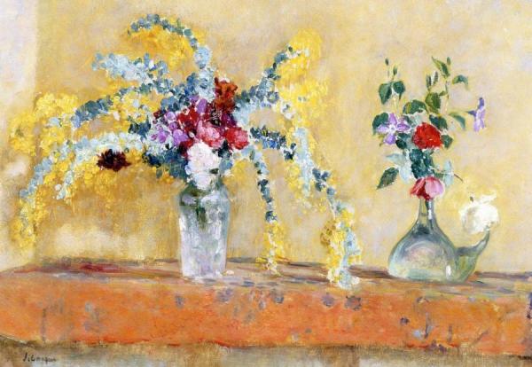 Two Vases Of Flowers by Henri Lebasque