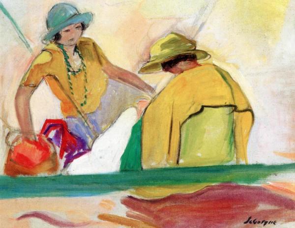 Two Young Girls On The Beach by Henri Lebasque
