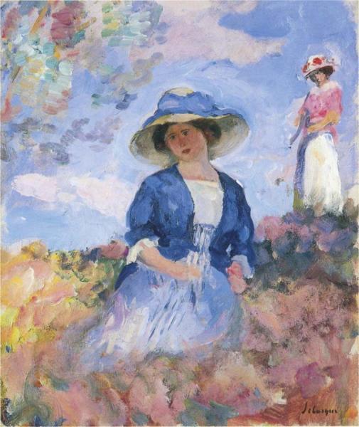 Two Young Women In The Field by Henri Lebasque