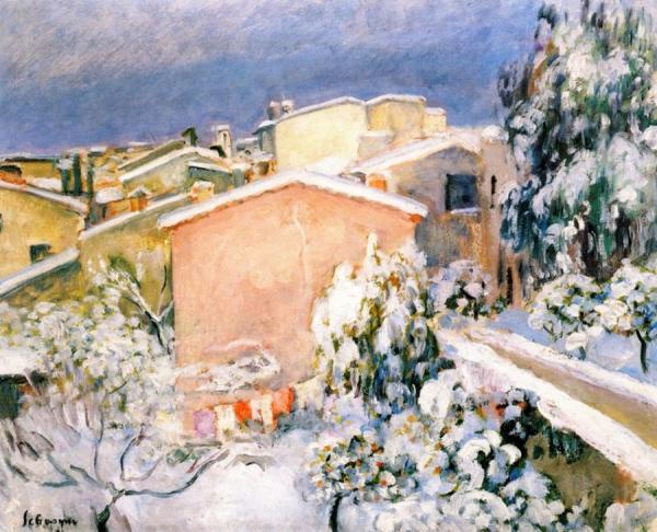 Village In Winter by Henri Lebasque