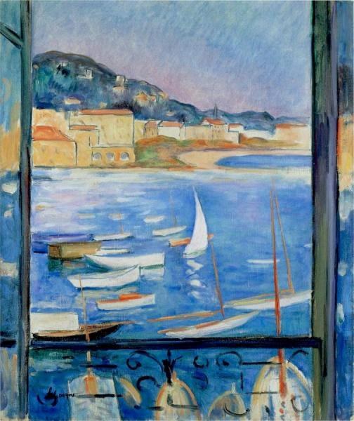 Villefranche-sur-mer, Window Overlooking The Port by Henri Lebasque