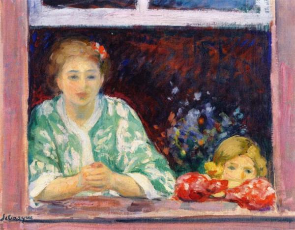 Woman And Little Girl At The Window by Henri Lebasque