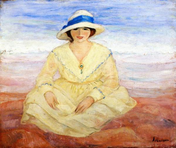 Woman Seated On The Beach by Henri Lebasque