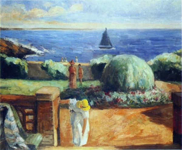 Women On The Terrace At Prefailles by Henri Lebasque