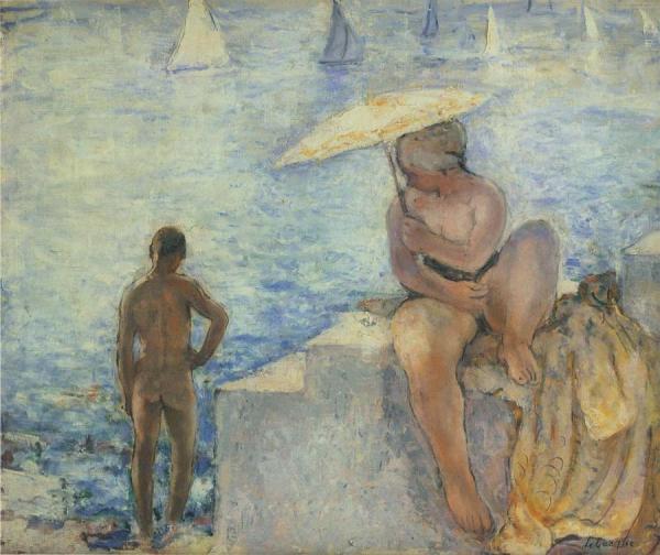 Young Bather With Parasol by Henri Lebasque