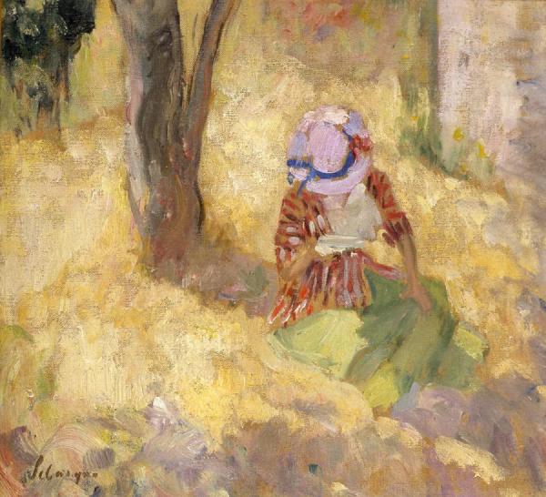 Young Girl Reading A Book by Henri Lebasque