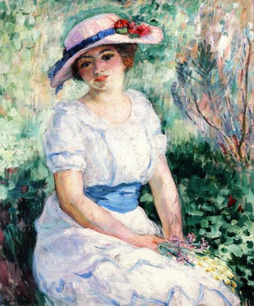 Young Girl With A Blue Belt by Henri Lebasque