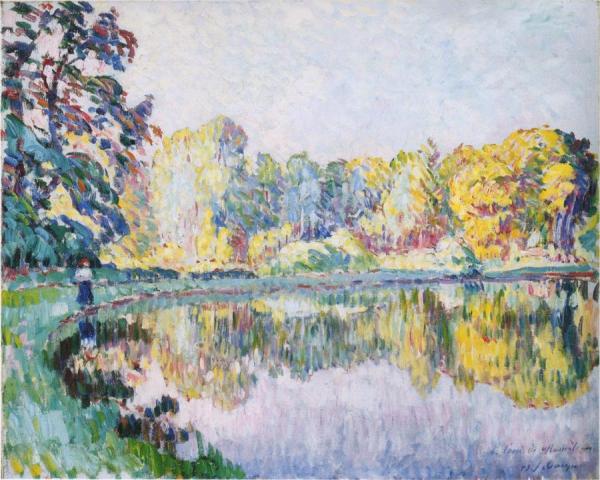 Young Woman By The River Eau by Henri Lebasque