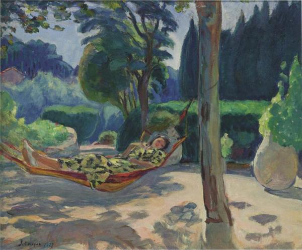 Young Woman On A Hammock by Henri Lebasque