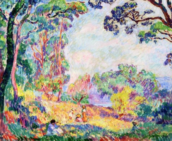 Young Women And Girls In A Landscape by Henri Lebasque