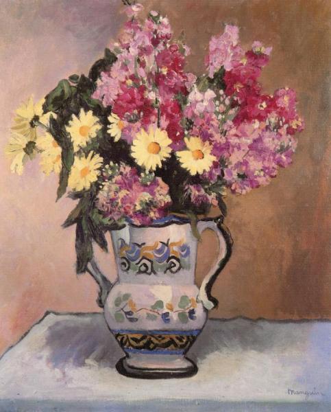 Carnations And Anthemis by Henri Manguin