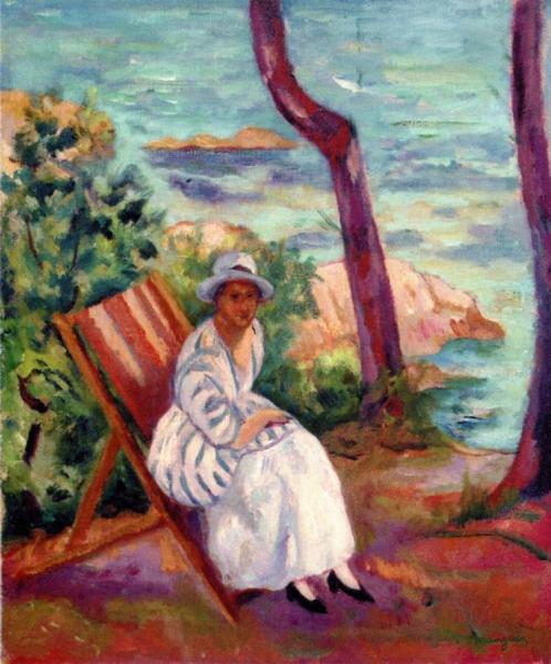 Jeanne Dans Un Transat á Oustalet by Henri Manguin