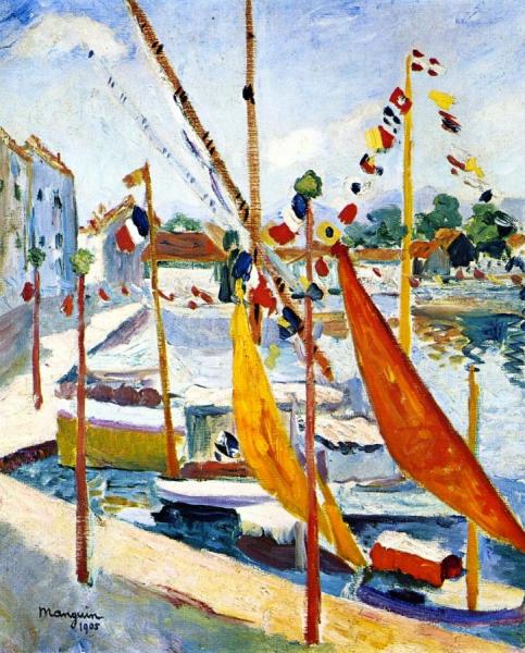 July 14 In Saint-tropez, Left Side by Henri Manguin Oil Painting Reproductions