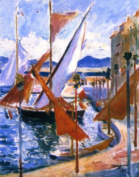 July 14 In Saint-tropez, Right Side by Henri Manguin Oil Painting Reproductions