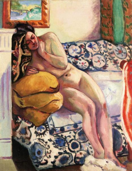 Henri Manguin Nude Leaning On Her Elbow