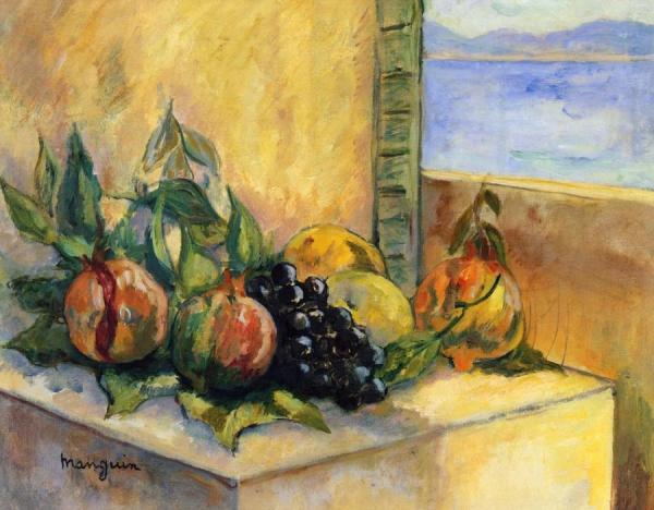 Pomegranates And Grapes by Henri Manguin