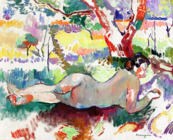 Reverse Study, Nude Under The Trees, Villa Demière by Henri Manguin