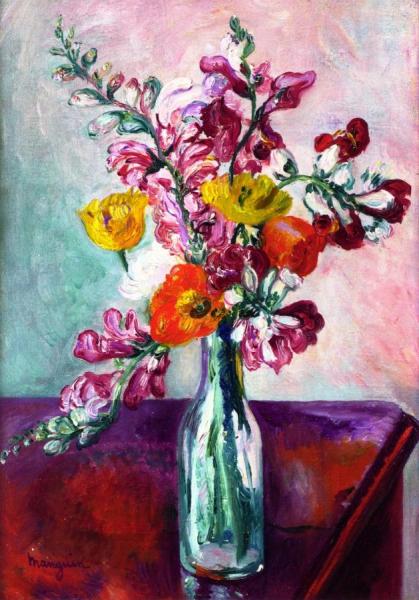 Snapdragons And Poppies by Henri Manguin Oil Painting Reproductions