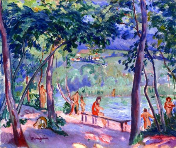 The Beach At Colombier by Henri Manguin