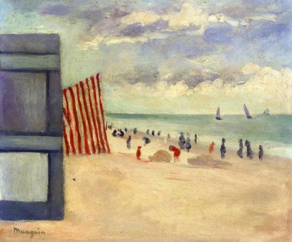 The Beach At Touquet by Henri Manguin