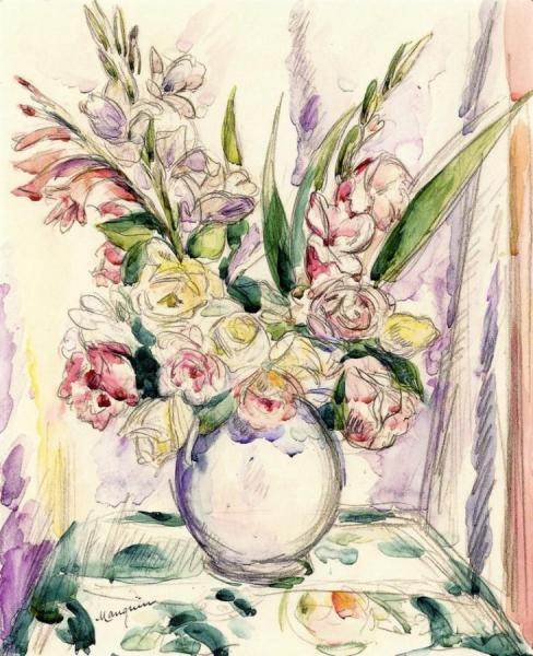 Vase Of Flowers by Henri Manguin Oil Painting Reproductions