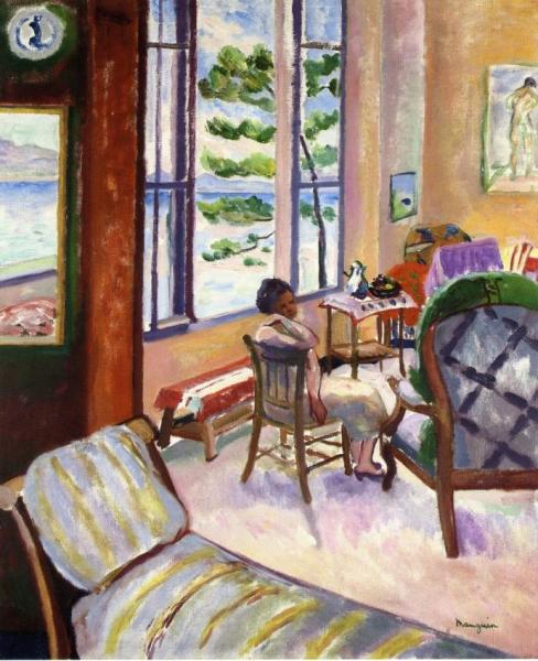 Window Open Over The Sea by Henri Manguin