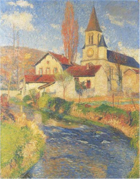 Church By The River by Henri Martin