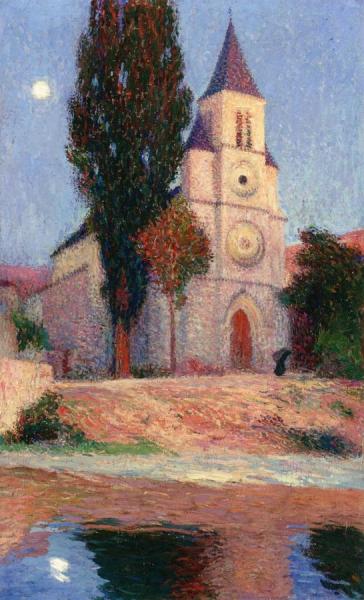 Church By The River by Henri Martin