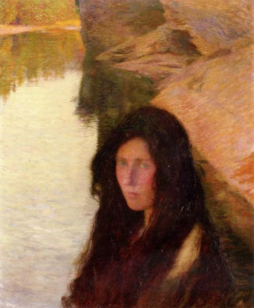 Daydreaming At The Water's Edge by Henri Martin