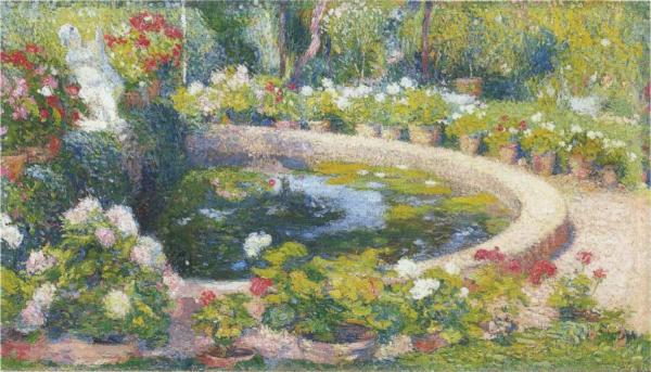 Fountain In The Center Of The Park by Henri Martin
