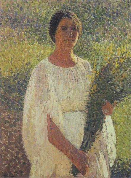 Girl With Flowers by Henri Martin