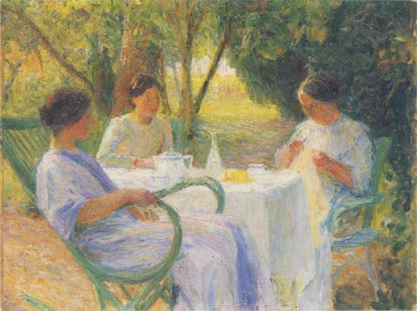 Jeune Femmes En Jardin De Marquayrol by Henri Martin