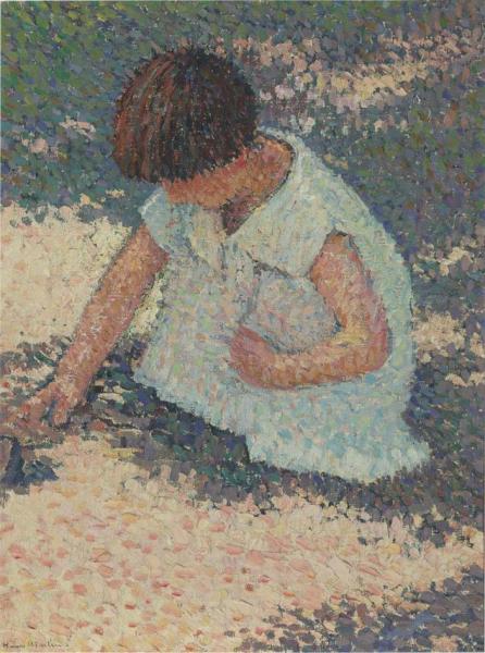 Kneeling Young Girl by Henri Martin