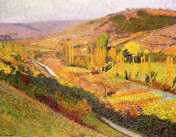 La Vallee Du Vert In Aval De La Bastide Du Vert by Henri Martin